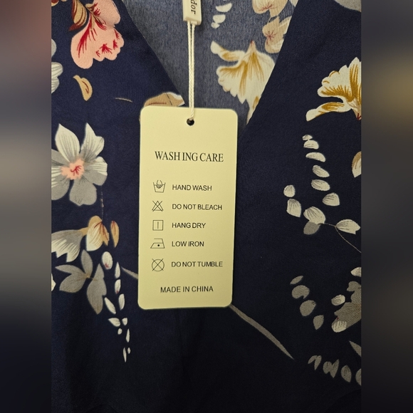 NWT Nemidor Floral Navy Dress Size 24 - Picture 3 of 4